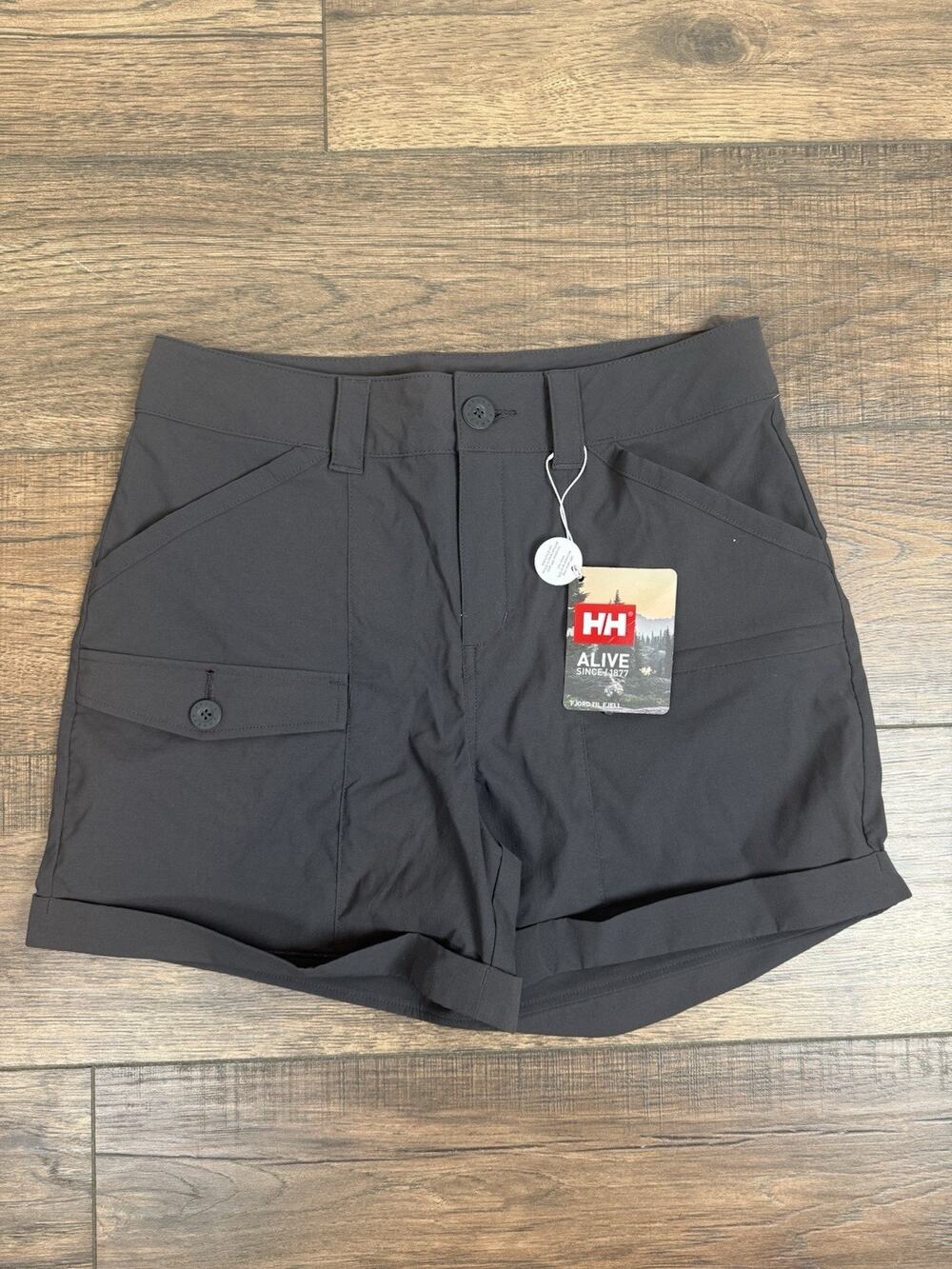 NWT Helly Hansen Maridalen Shorts Hiking Camping Outdoors Womens Sz M Ebony